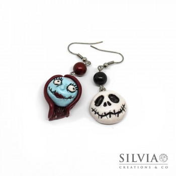 Orecchini pendenti Jack e Sally inspired